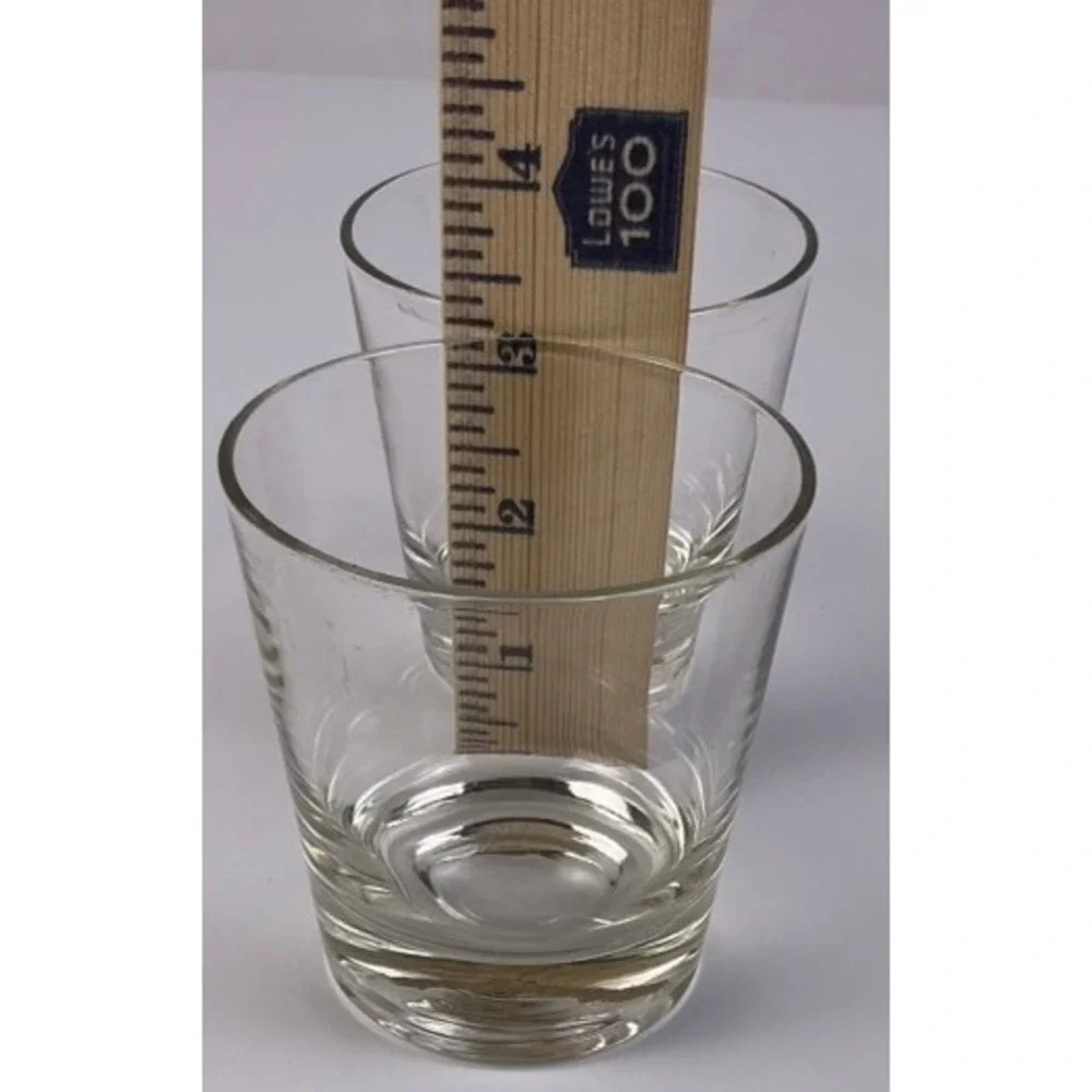 Set of 5 Clear Glass‎ Tumblers Heavy Base Drinking Glasses
